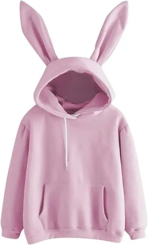 pink hoodie with bunny ears