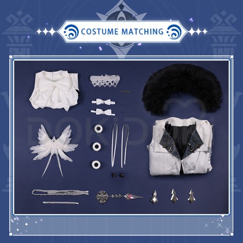 【Ready For Ship】DokiDoki-SR Game Genshin Impact Fatui Harbinger Cosplay Columbina Cosplay Costume | Full Set(Cloak S+Inside M)-M