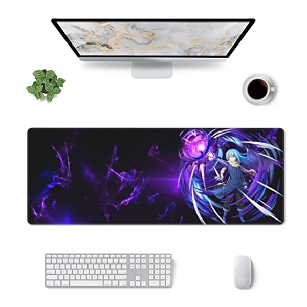Anime That Time I Got Reincarnated as a Slime Mouse Pad Rimuru Tempest Anime Large Non-Slip Gaming Mouse Pad for Office Game Home 31.5x11.8 inch - One Size - Black1