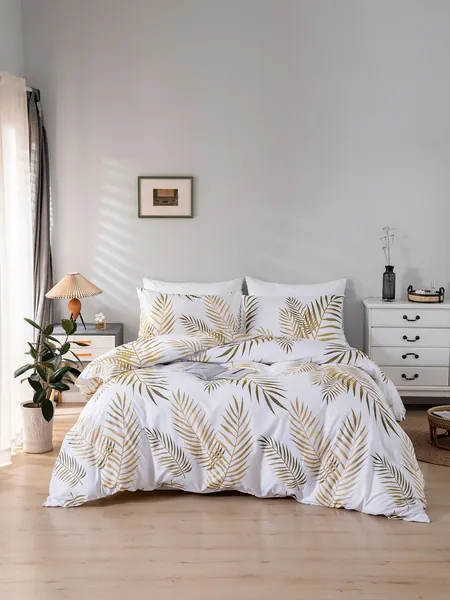 Leaf Print Duvet Cover Set Without Filler
