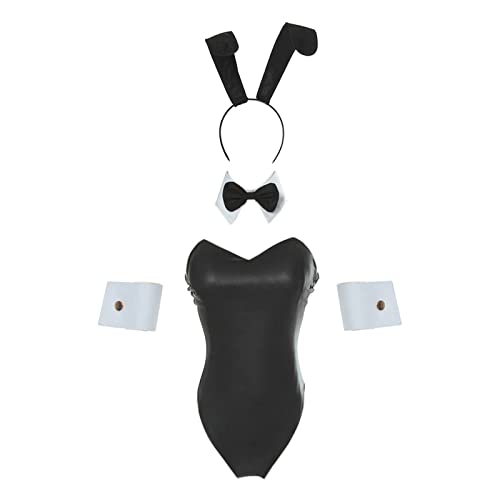 CR ROLECOS Bunny Costume Women Bunny Girl Senpai Cosplay One Piece Bodysuit - X-Large - Black Bunny