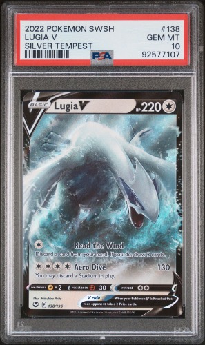 PSA 10 GEM MINT Lugia V 138/195 Silver Tempest RARE Pokemon Card