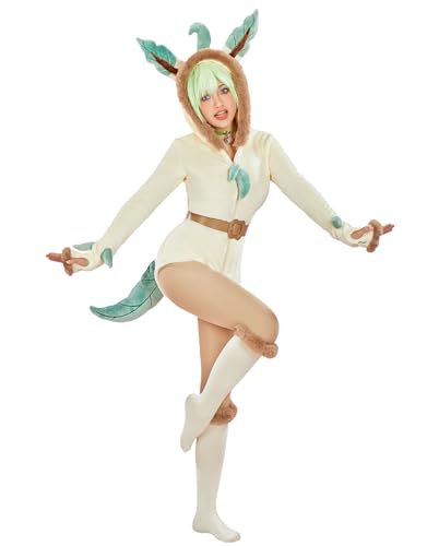 Mobbunny Cute Cartoon Style Romper Yellow Fuzzy Onesie Pajama Loungewear Fluffy Hooded Homewear Short Jumpsuit with Stockings - X-Large - Yellow