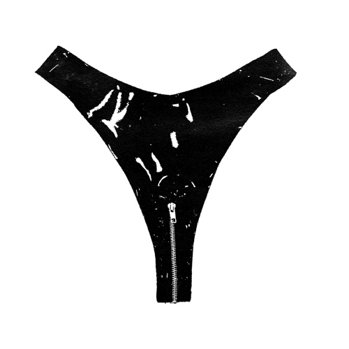 Grace Crotch Zip Thong | Made To Measure / Silver
