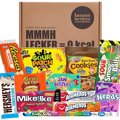 Kennenlernbox | USA Box mit 12 beliebten Süßigkeiten aus Amerika | Geschenkidee für besondere Anlässe