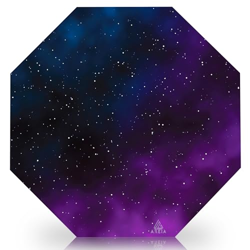 AREIA Computer Chair Mat (47” x 47”), Noise Cancelling Gaming Chair Mat – Anti-Slip Gaming Floor Mat – Scratch Resistant Mat for Office Chair – Octagon Computer Chair Mat for Hardwood Floor - 47.2" x 47.2" - Blue and Purple