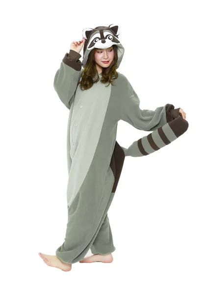 SAZAC Raccoon Kigurumi Halloween Costume Onesie - One Size