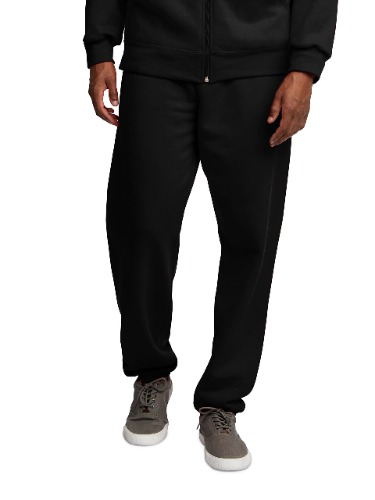 Fruit of the Loom Eversoft Fleece Sweatpants with Pockets, Moisture Wicking & Breathable, Sizes S-4X - Elastic Bottom Medium Elastic Bottom - Black