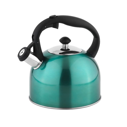 Amazon Basics Stainless Steel Tea Kettle, 2.4-Quart, Teal - 2.4-Quart
