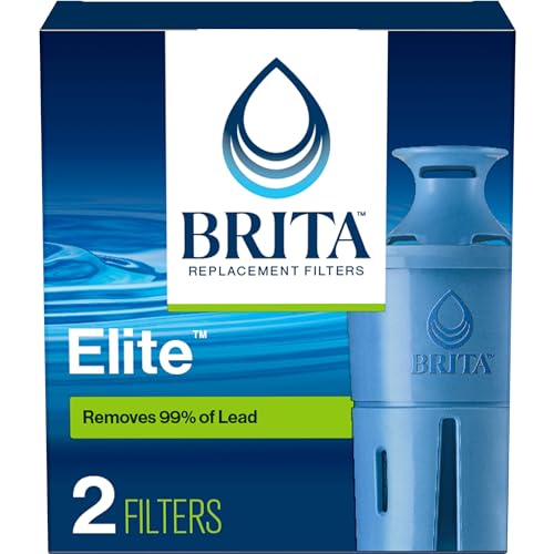 Brita Elite Water Filter Replacements for Pitchers and Dispensers, BPA-Free, Replaces 1,800 Plastic Water Bottles, Lasts Six Months or 120 Gallons, Includes 2 Pitcher Replacement Filters - 2 Count