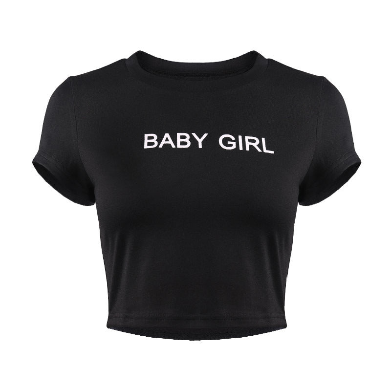 Babygirl Cropped Tee - Black / M
