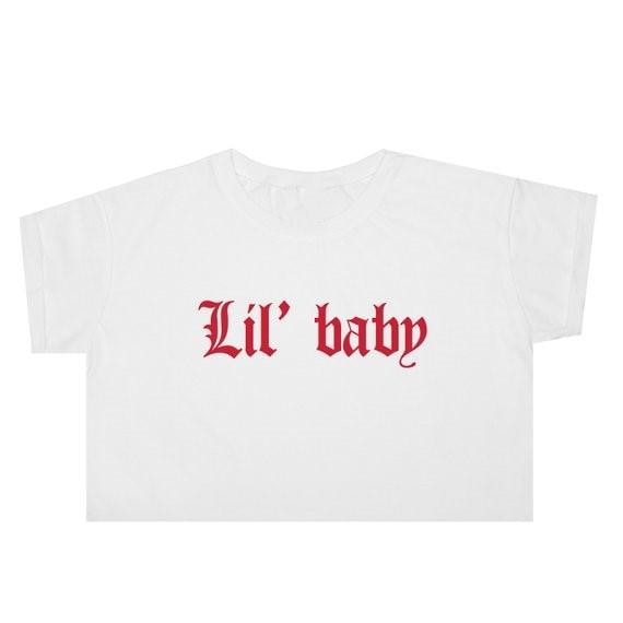 Tiny Lil Baby Crop Top - White / S
