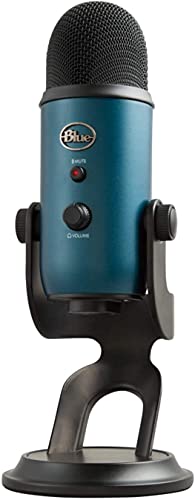 Logitech for Creators Blue Yeti USB Mic for Recording and Streaming on PC and Mac, Blue VO!CE effects, 4 Pickup Patterns, Headphone Output and Volume Control, Stand, Plug and Play – Black & Teal - Teal - Microphone - Microphone