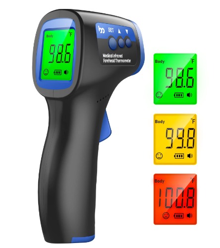 Infrared Baby Thermometer, Thermometer for Adults and Kids, Touchless Forehead Thermometer, Medical Digital Thermometer with Fever Alarm, Silent Mode, Black - Black