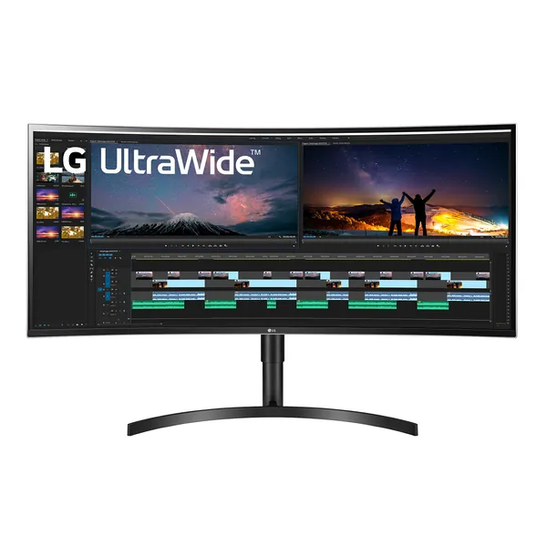 LG 38WN75C-B Monitor 38" 21:9 Curved UltraWide QHD+ (3840 x 1600) IPS Display, HDR 10, sRGB 99% Color Gamut, Tilt/Height Adjustable Stand, Black - 38" UltraWide QHD+, sRGB 99%