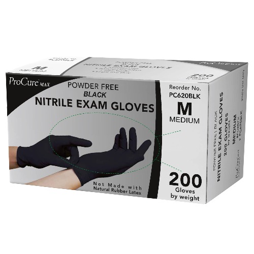 Disposable Black Nitrile Gloves Medium, 200 Count -Heavy Duty 4 Mil Thick -Powder Free, Rubber Latex Free, Medical Exam Grade - Medium
