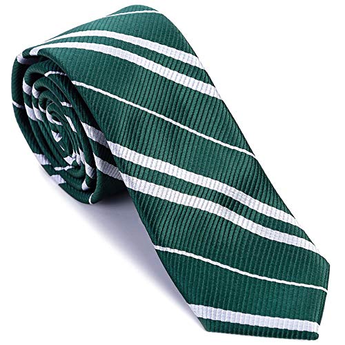 Cosplay Wizard Tie for Themed Party Halloween Christmas Birthday Dress Up Party Magic Costume Accessory, Unisex Cosplay Striped Necktie, As a Gift For Daily Use - Green - Green