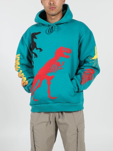 Puff Print Dino Hoodie | L