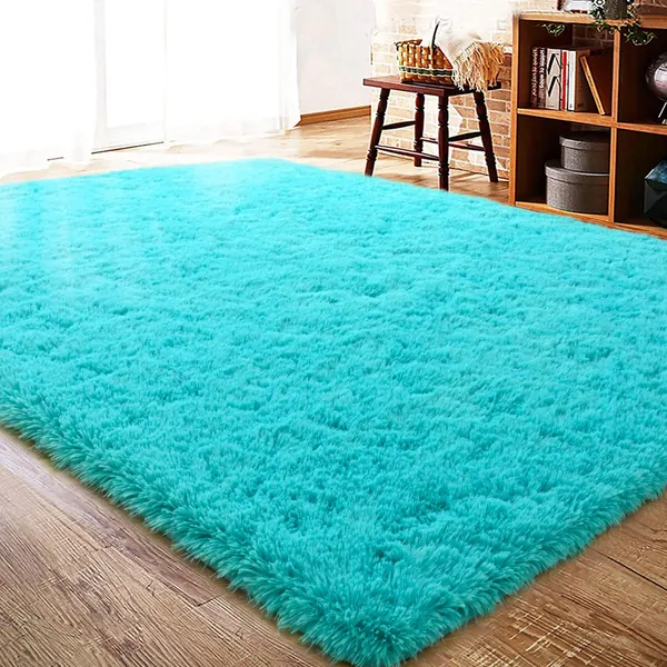 ISEAU Fluffy Rug Carpets Soft Shaggy Area Rug Indoor Floor Rugs for Kids Room Fuzzy Carpet Comfy Cute Nursery Rug Bedside Rug for Boys Girls Bedroom Living Room Home Decor Mat, 6ft x 9ft, Blue - 6ft x 9ft Blue