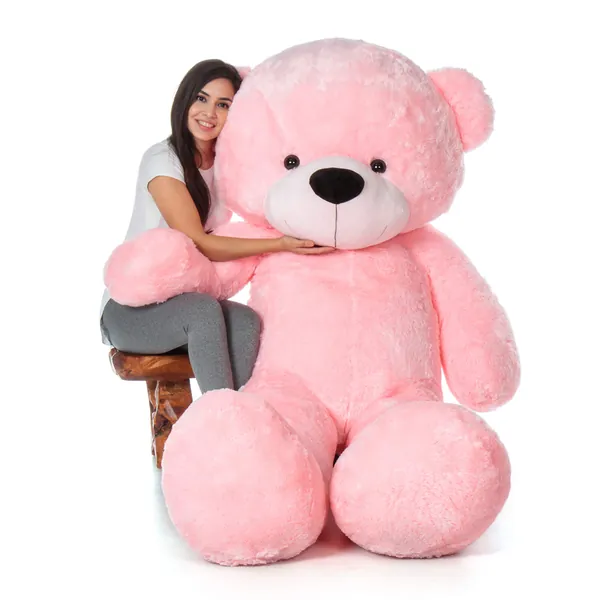 Giant Teddy 7 Foot Life Size Bear Cuddles - The Biggest Teddy Bear! (Cotton Candy Pink) - Cotton Candy Pink