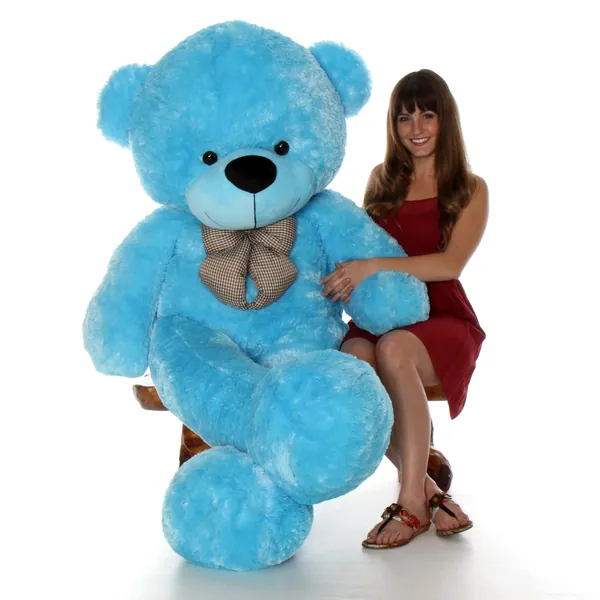 Giant Teddy 6 Foot Life Size Bear Sky Blue Huge Stuffed Animal Teddybear Happy Cuddles - 