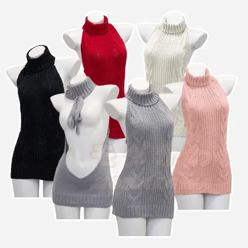 Sexy Pullover Backless Virgin Killer Sweater