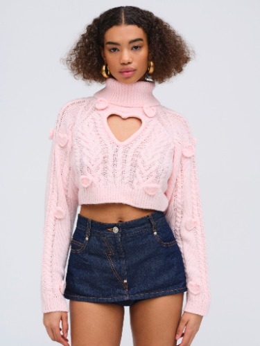 Rebecca Heart Sweater — Pink