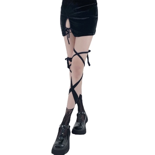 Black Lolita Anime Lace Fishnet Socks
