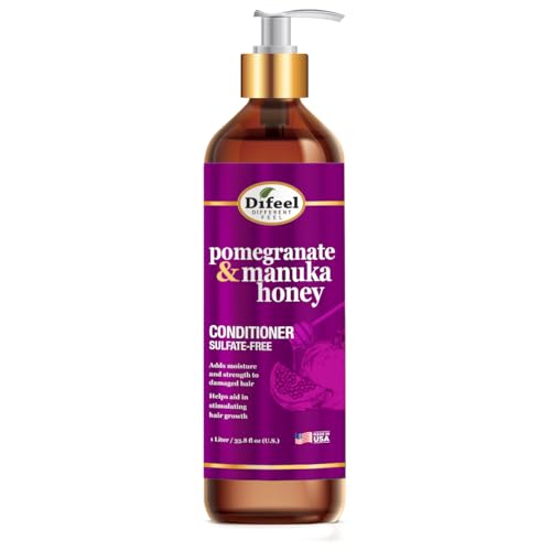 Difeel Pomegranate & Manuka Honey Sulfate-Free Conditioner 33.8 oz. for Dry, Damaged Hair