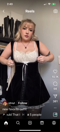 Velvet lace up "Bust" dress | medium / Black/blk