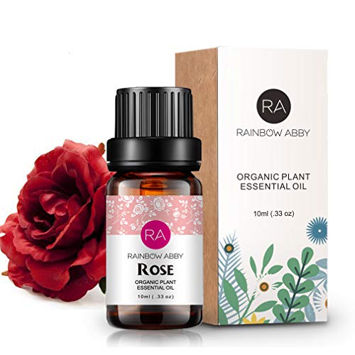 RAINBOW ABBY Rose Essential Oil, 100% Pure, 10ml, Best Grade for Diffuser, Perfumes, Skin Care, Aromatherapy, Multi Usage - Rose