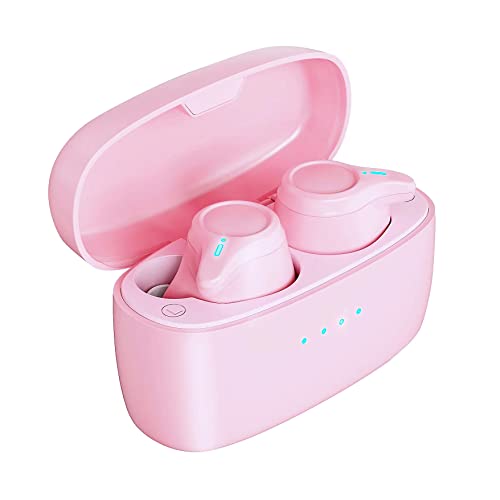 KOSETON E10 True Wireless Earbuds, Mini Pink – Wireless in-Ear Headphones with Charging Case for HD Calls & Music – Bluetooth Earbuds with Superior Sound & Premium Comfort - E10 Mini Pink