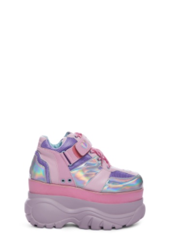 Fairywalker Platform Sneakers - Holographic | RAINBOW / US 11