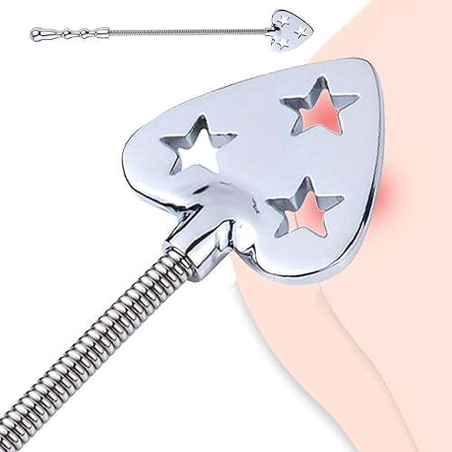 BDSM Paddle, Spanking Paddle Whip with Heart Shape Metal Sex Paddle, SM Restraint Toy Role Play Accessories, Flirting Fantasy Fetish Hand Paddle BDSM Cane Bondage Sex Toys for Adults Couples - paddle