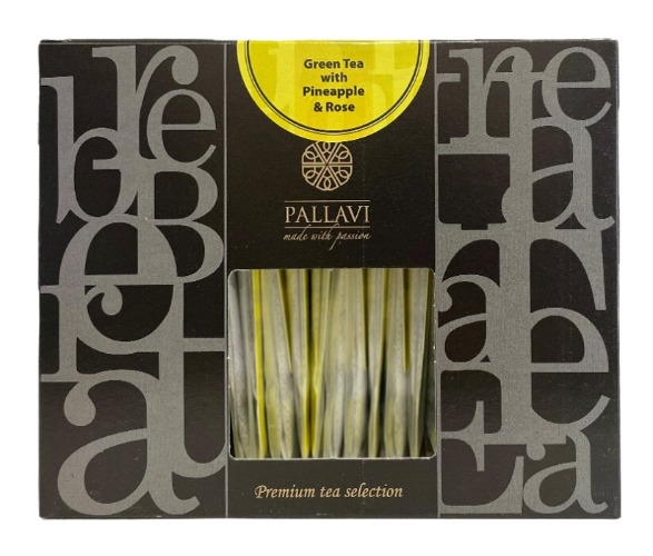 Herbata zielona Pallavi Green & Rose z ananasem i różą  25x4g 