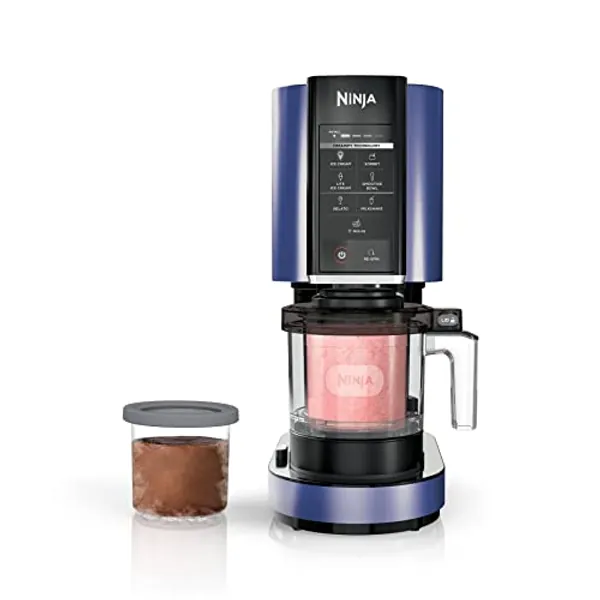 Ninja NC301 CREAMi Ice Cream Maker, for Gelato, Mix-ins, Milkshakes, Sorbet, Smoothie Bowls & More, 7 One-Touch Programs, with (2) Pint Containers & Lids, Compact Size, Perfect for Kids, Blue
