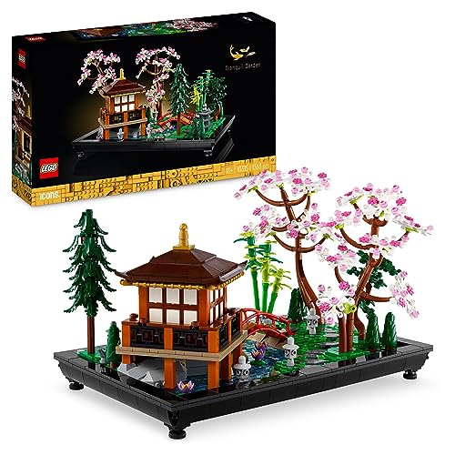 LEGO 10315 Icons Tranquil Garden, Botanical Zen Garden Kit for Adults with Lotus Flowers, Customisable Desk Decoration, Inspired by Japanese Traditions, Mindful Gardening Gift for Women, Men - Single