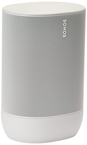 Sonos Move - The durable, battery-powered Smart Speaker for Outdoor and Indoor Listening, White, with Alexa built-in (includes charging base) - Lunar White