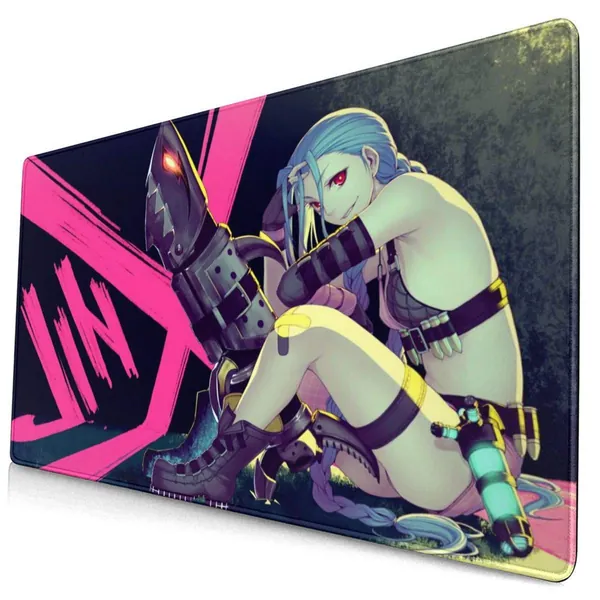 Large Mouse Pad for Jinx with Stitched Edges Gaming Mouse Mat Non-Slip Rubber Base Mousepad for Laptop,Computer,PC,Keyboard,11.8"x23.6"