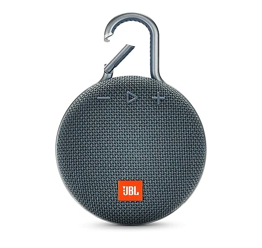 JBL Clip 3 Waterproof Portable Bluetooth Speaker - Blue (Renewed) - Blue