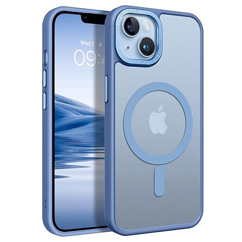 BENTOBEN Magnetic for iPhone 13 Case & iPhone 14 Case [Compatible with Magsafe] Translucent Matte Phone Case iPhone 13/14 Slim Shockproof Women Men Girl Protective Cover for iPhone 13/14, Blue - Blue