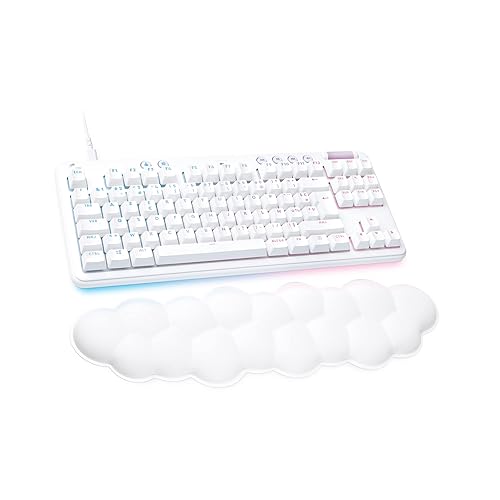 Logitech G713 Clavier Gamer Filaire Mécanique Avec Éclairage RGB LIGHTSYNC, Interrupteurs Tactiles (GX Brown) et Repose-Poignet Pour Clavier, Compatible PC et Mac, Français AZERTY - Blanc - Clavier filaire - Switches tactiles