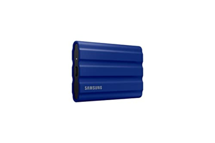 SAMSUNG T7 Shield 2TB, Portable SSD, up to 1050MB/s, USB 3.2 Gen2, Rugged, IP65 Rated, for Photographers, Content Creators and Gaming, External Solid State Drive (MU-PE2T0R/AM, 2022), Blue - Blue - 2 TB