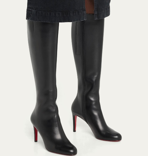 Pumppie Botta Red Sole Leather Knee-High Boots