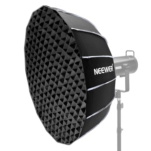 NEEWER 33.5"/85cm Softbox Parabolic Hexadecagon, Quick Setup/Fold Like Umbrella with Bowens Mount, Metal Beauty Dish/Diffusers/Grid/Bag for CB200B CB60 MS60B MS60C Compatible with Aputure Godox, NS85U - 33.5"/85cm