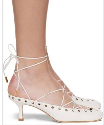 Chloé Lace-Up Ankle-Wrap Mules