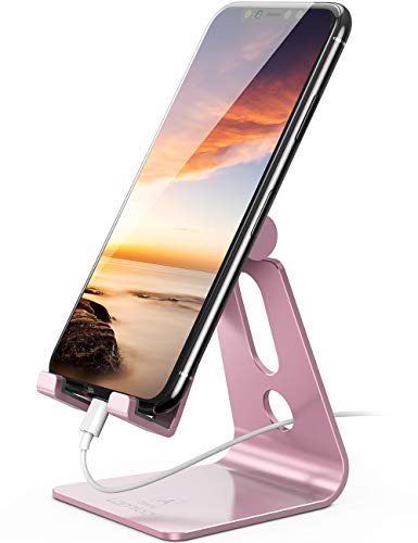 Lamicall Supporto Telefono, Dock Telefono - Multi-Angolo Supporto Cellulare Scrivania per iPhone 14 Pro Max Plus, 13 12 11 Pro Max, XS Max X XR 8 7 6s, Huawei, Samsung S10 S9 S8, Smartphone - Oro Rosa - oro rosa
