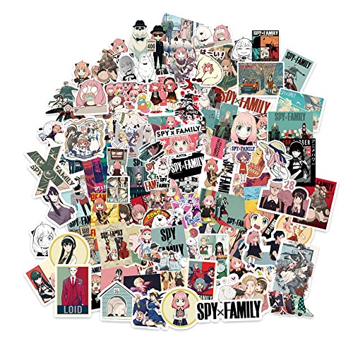 SPY X FAMILY Stickers - Set di 100 adesivi anime SPY X FAMILY cartoni animati, impermeabili, in vinile per laptop, per appassionati di anime, bottiglia d'acqua, skateboard