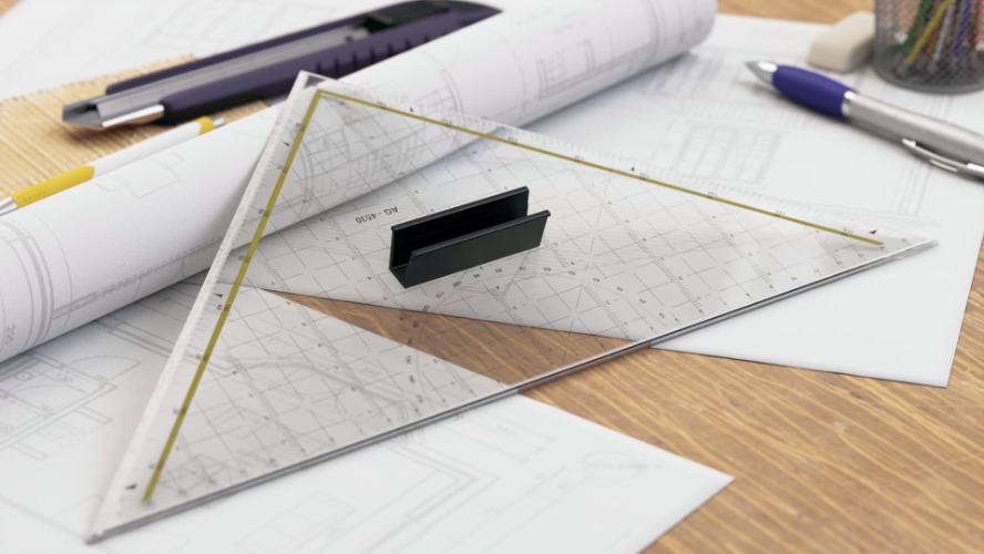 !! - Präzision aus Plexiglas und Edelstahl - !! Sehr hochwertiges und langlebiges Schneidedreieck, stabiles Dreieck aus transparentem Acrylglas + massiver Stahlkante, 32cm, Zeichendreieck, Geodreieck - 