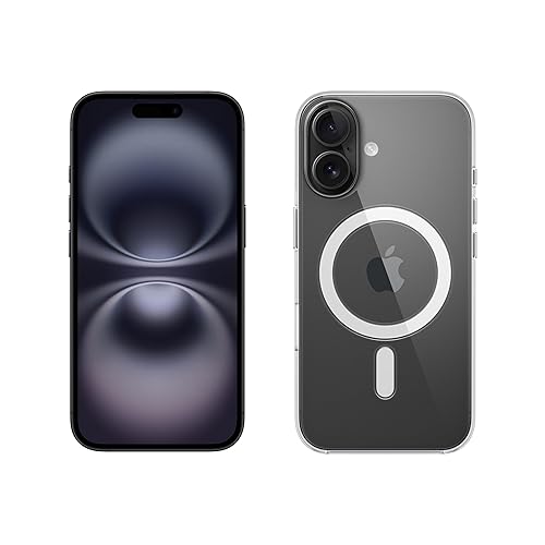 Apple iPhone 16 (512 Go) - Noir + Coque Transparente avec MagSafe - Noir - 512 Go - +Coque transparente